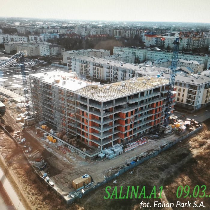 Eolian Park Salina A1 budowa z lotu ptaka
